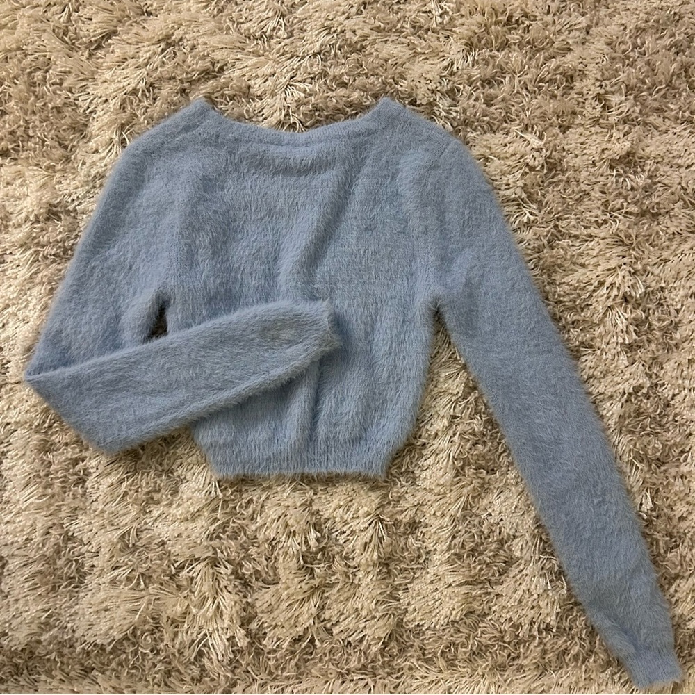 Light blue, soft and fuzzy cropped sweater from Windsor in size small